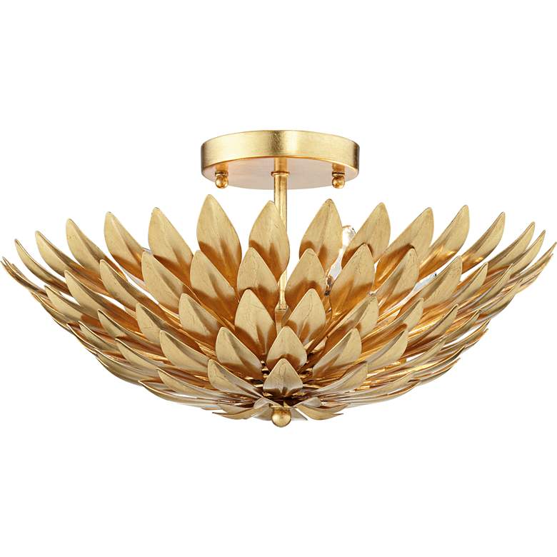 Image 5 Crystorama Broche 16" Wide Antique Gold Ceiling Light more views