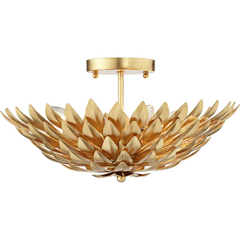 Image 6 Crystorama Broche 16" Wide Antique Gold Ceiling Light more views