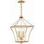 2_Crystorama Broche 16" Wide Antique Gold Steel 4-Light Taper Pendant