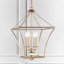 1_Crystorama Broche 16" Wide Antique Gold Steel 4-Light Taper Pendant