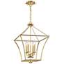 4_Crystorama Broche 16" Wide Antique Gold Steel 4-Light Taper Pendant more views