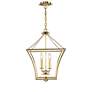 5_Crystorama Broche 16" Wide Antique Gold Steel 4-Light Taper Pendant more views