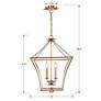 7_Crystorama Broche 16" Wide Antique Gold Steel 4-Light Taper Pendant more views