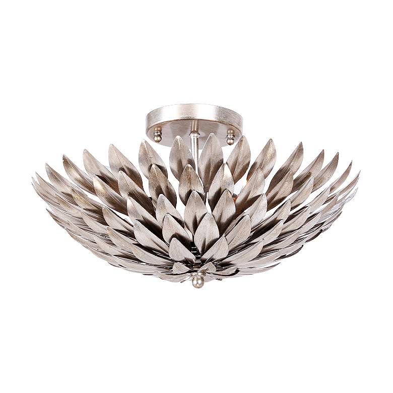 Image 2 Crystorama Broche 16" Wide Antique Silver Ceiling Light
