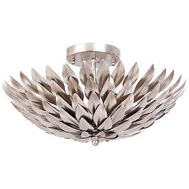 Image2 of Crystorama Broche 16" Wide Antique Silver Ceiling Light