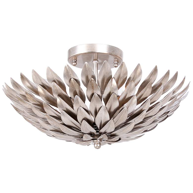 Image 2 Crystorama Broche 16" Wide Antique Silver Ceiling Light