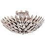 Crystorama Broche 16" Wide Antique Silver Ceiling Light