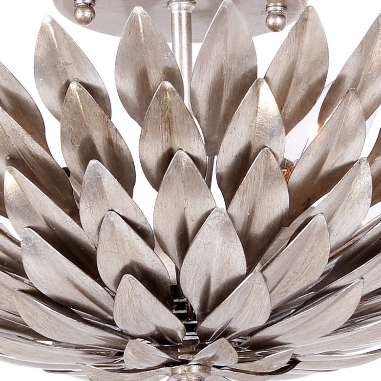 Image 4 Crystorama Broche 16" Wide Antique Silver Ceiling Light more views