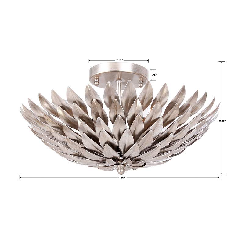 Image 7 Crystorama Broche 16" Wide Antique Silver Ceiling Light more views