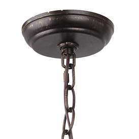Image5 of Crystorama Broche 16" Wide English Bronze Wrought Iron Leaf Chandelier more views