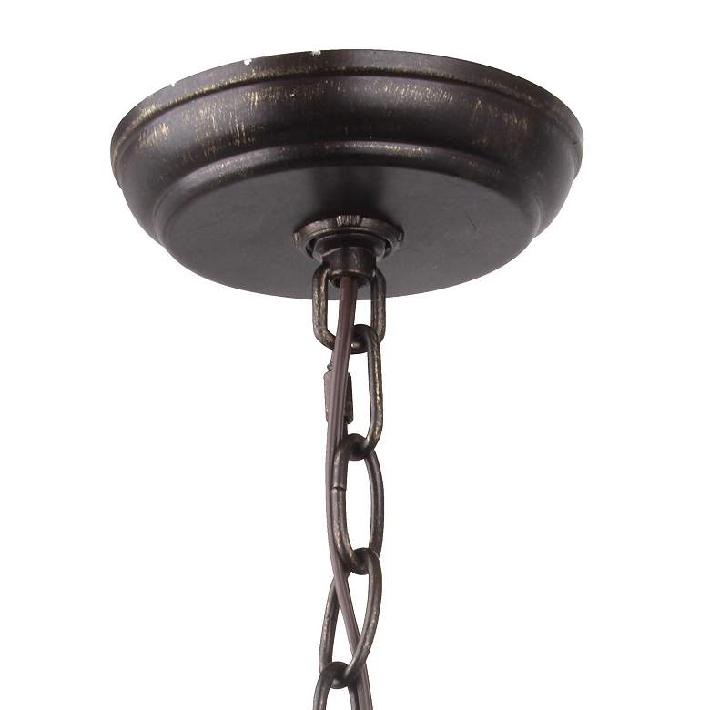 Image 5 Crystorama Broche 16" Wide English Bronze Wrought Iron Leaf Chandelier more views