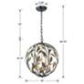 7_Crystorama Broche 16" Wide English Bronze Wrought Iron Leaf Chandelier more views