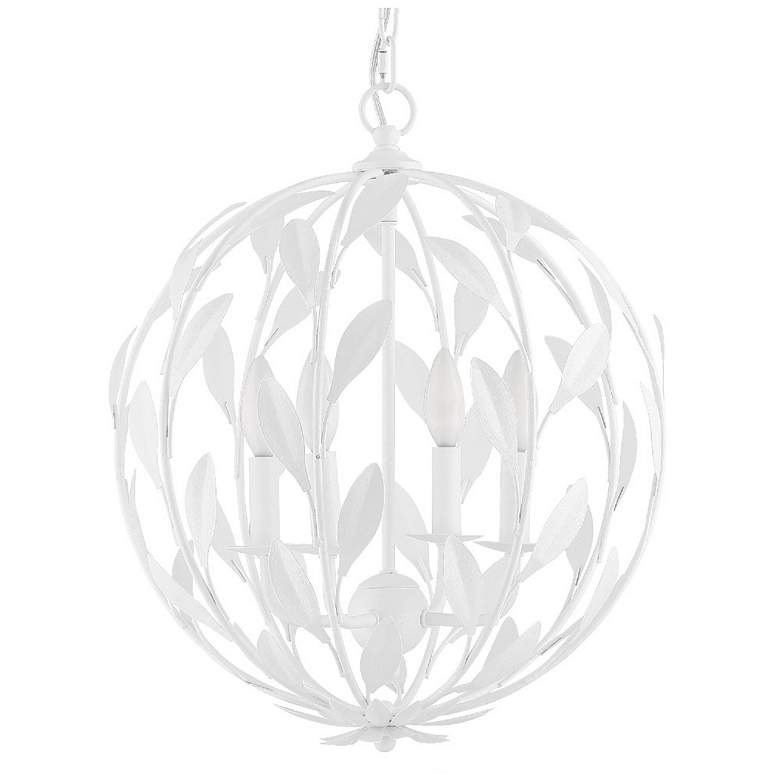 Image 3 Crystorama Broche 16" Wide Matte White 4-Light Pendant Light