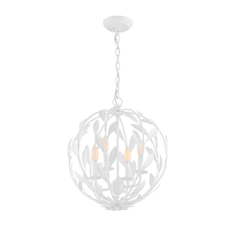 Image 4 Crystorama Broche 16" Wide Matte White 4-Light Pendant Light more views
