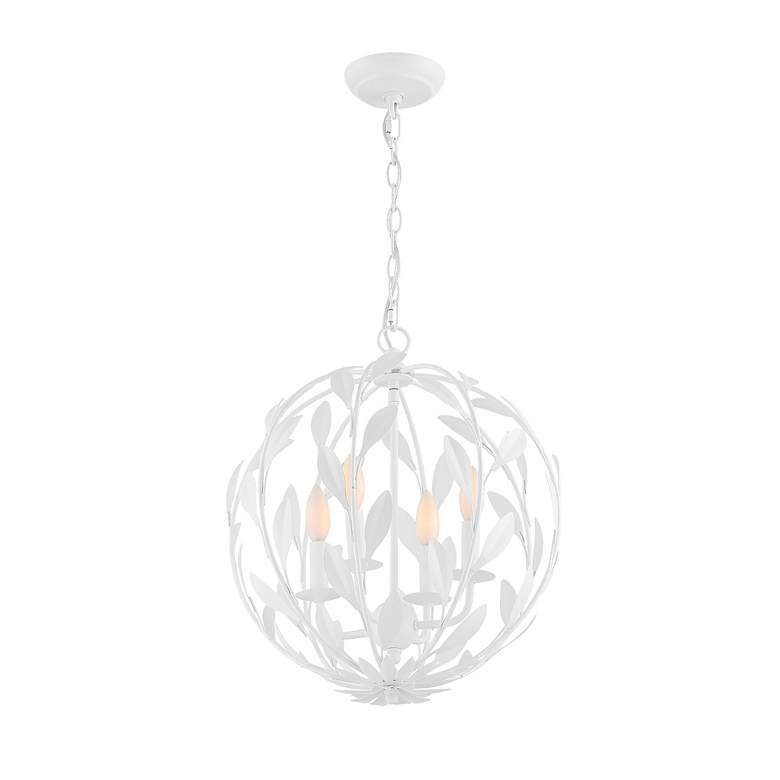 Image 3 Crystorama Broche 16 inch Wide Matte White 4-Light Pendant Light more views