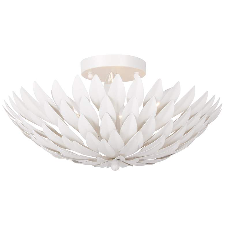 Image 2 Crystorama Broche 16" Wide Modern Matte White Leaves Ceiling Light