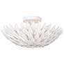 2_Crystorama Broche 16" Wide Modern Matte White Leaves Ceiling Light