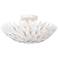 Crystorama Broche 16" Wide Modern Matte White Leaves Ceiling Light