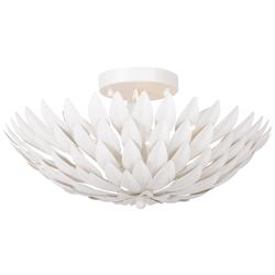 Crystorama Broche 16" Wide Modern Matte White Leaves Ceiling Light