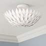 1_Crystorama Broche 16" Wide Modern Matte White Leaves Ceiling Light