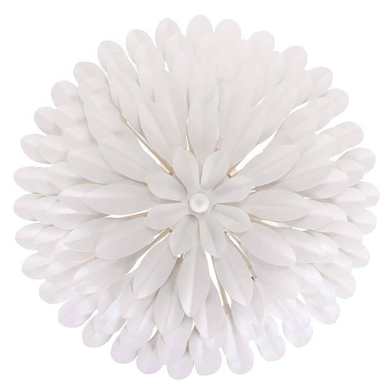 Image 3 Crystorama Broche 16" Wide Modern Matte White Leaves Ceiling Light more views