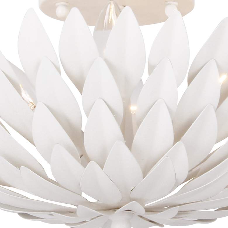 Image 4 Crystorama Broche 16" Wide Modern Matte White Leaves Ceiling Light more views