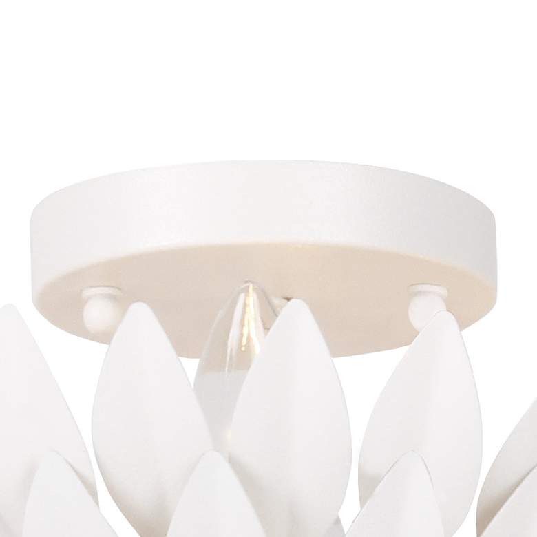Image 5 Crystorama Broche 16" Wide Modern Matte White Leaves Ceiling Light more views