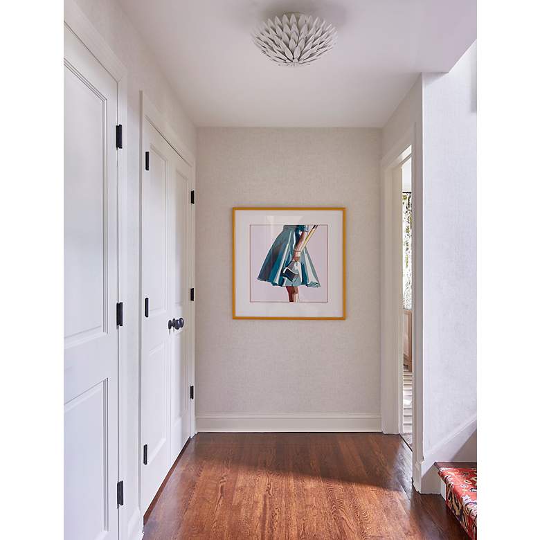 Image 6 Crystorama Broche 16" Wide Modern Matte White Leaves Ceiling Light more views