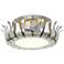Crystorama Broche 16"W Floral Antique Silver Ceiling Light