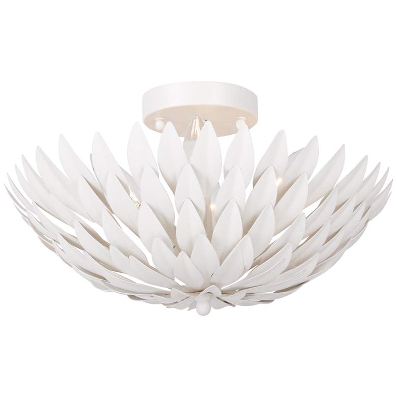 Image 2 Crystorama Broche 16"W Leaves Matte White Ceiling Light