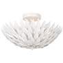 Crystorama Broche 16"W Leaves Matte White Ceiling Light
