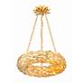 1_Crystorama Broche 18" Wide Antique Gold LED Chandelier