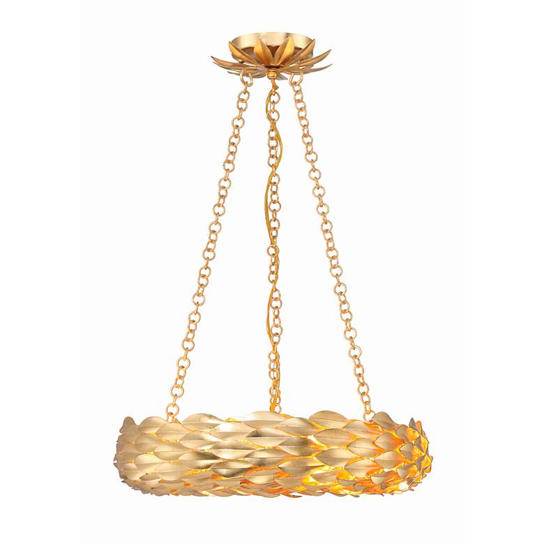 Image 2 Crystorama Broche 18" Wide Antique Gold LED Chandelier more views