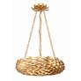 3_Crystorama Broche 18" Wide Antique Gold LED Chandelier more views