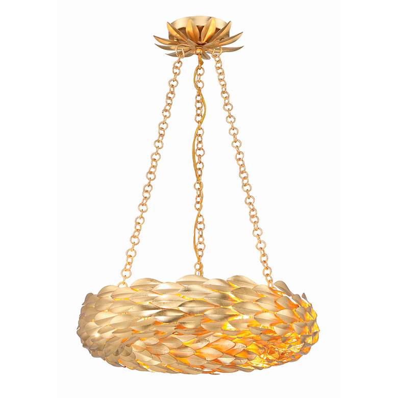 Image 4 Crystorama Broche 18" Wide Antique Gold LED Chandelier more views