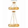 5_Crystorama Broche 18" Wide Antique Gold LED Chandelier more views