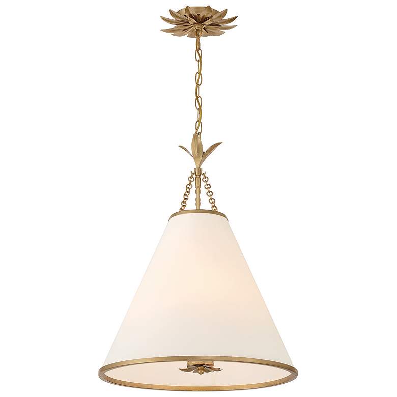 Image 2 Crystorama Broche 18" Wide Antique Gold Pendant Light