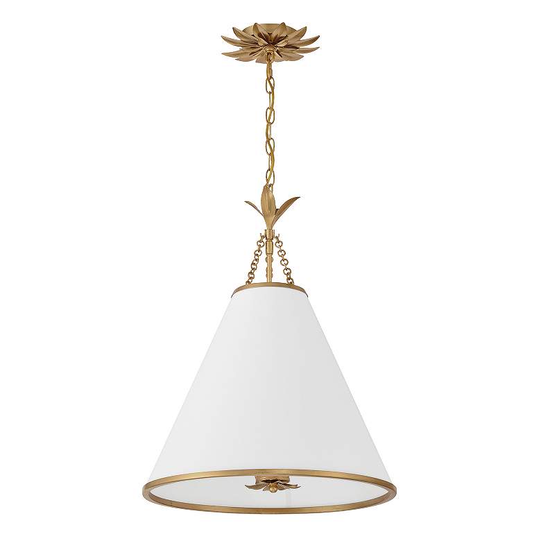 Image 3 Crystorama Broche 18" Wide Antique Gold Pendant Light more views