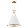 3_Crystorama Broche 18" Wide Antique Gold Pendant Light more views