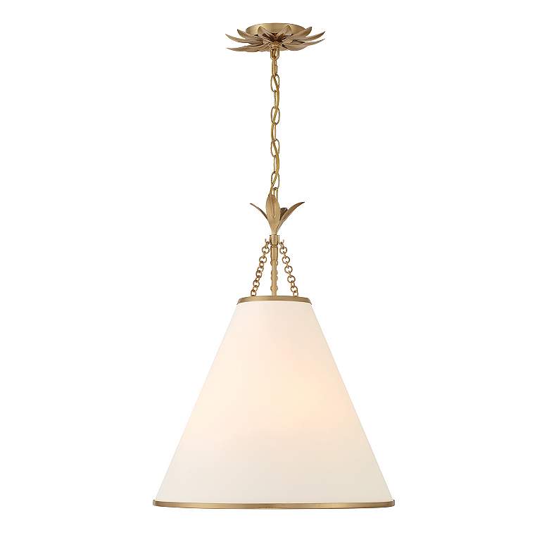 Image 4 Crystorama Broche 18" Wide Antique Gold Pendant Light more views