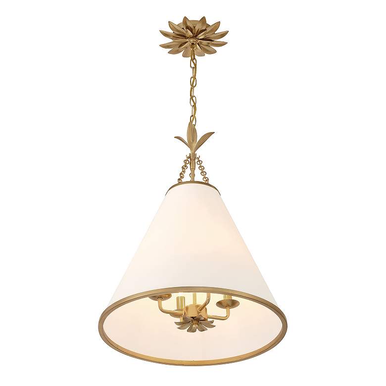 Image 5 Crystorama Broche 18" Wide Antique Gold Pendant Light more views