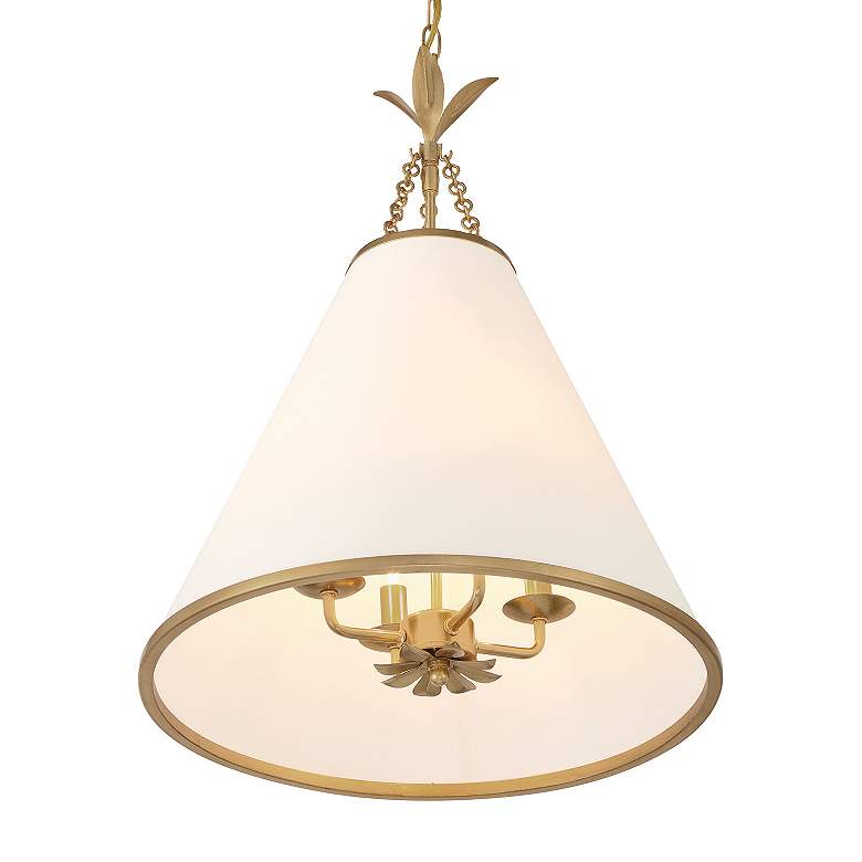 Image 6 Crystorama Broche 18" Wide Antique Gold Pendant Light more views