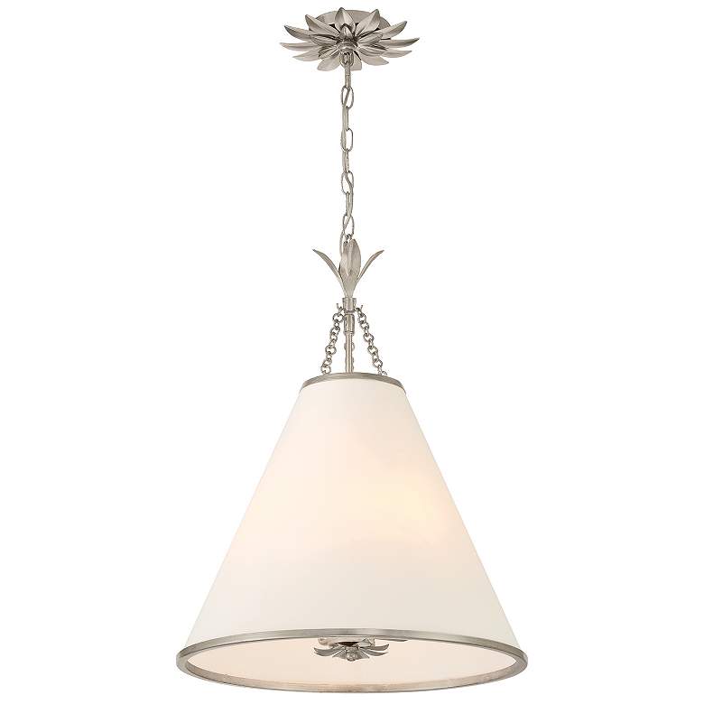 Image 2 Crystorama Broche 18" Wide Antique Silver Pendant Light