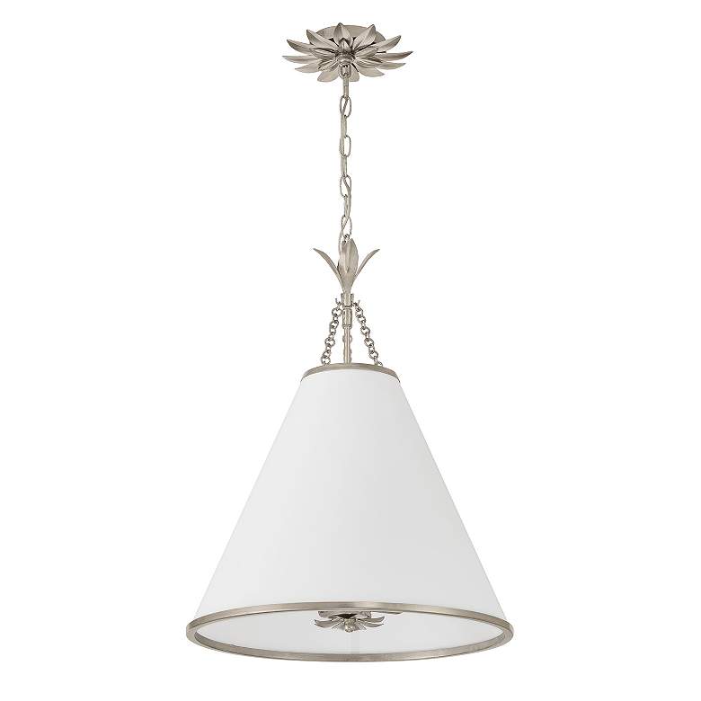 Image 3 Crystorama Broche 18" Wide Antique Silver Pendant Light more views