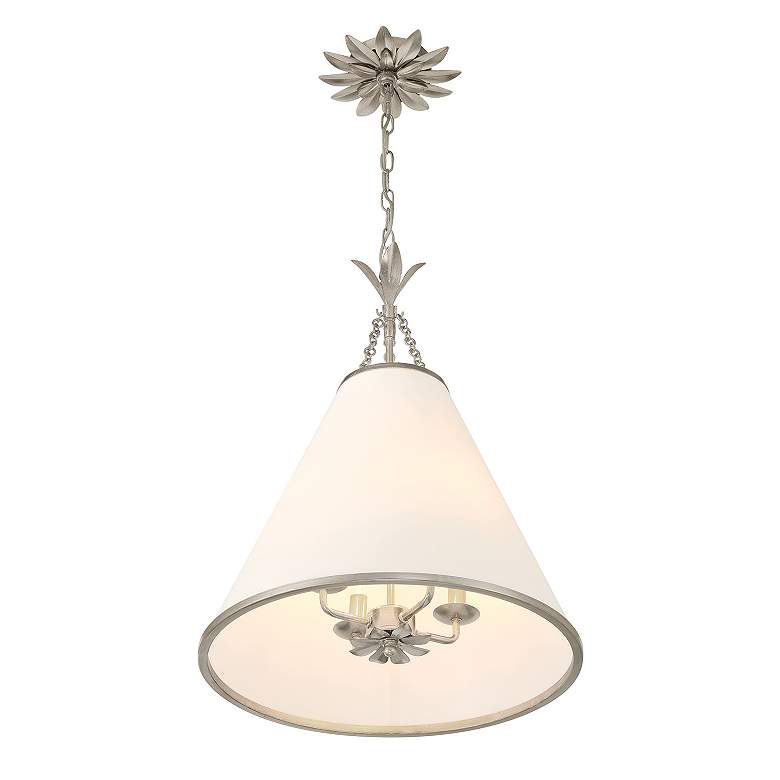 Image 5 Crystorama Broche 18" Wide Antique Silver Pendant Light more views