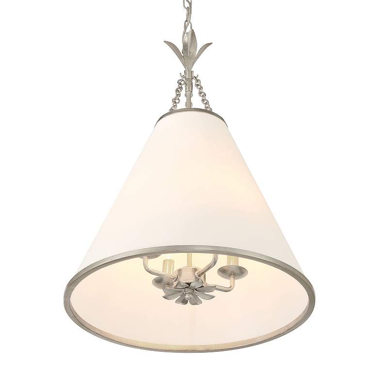 Image 6 Crystorama Broche 18" Wide Antique Silver Pendant Light more views