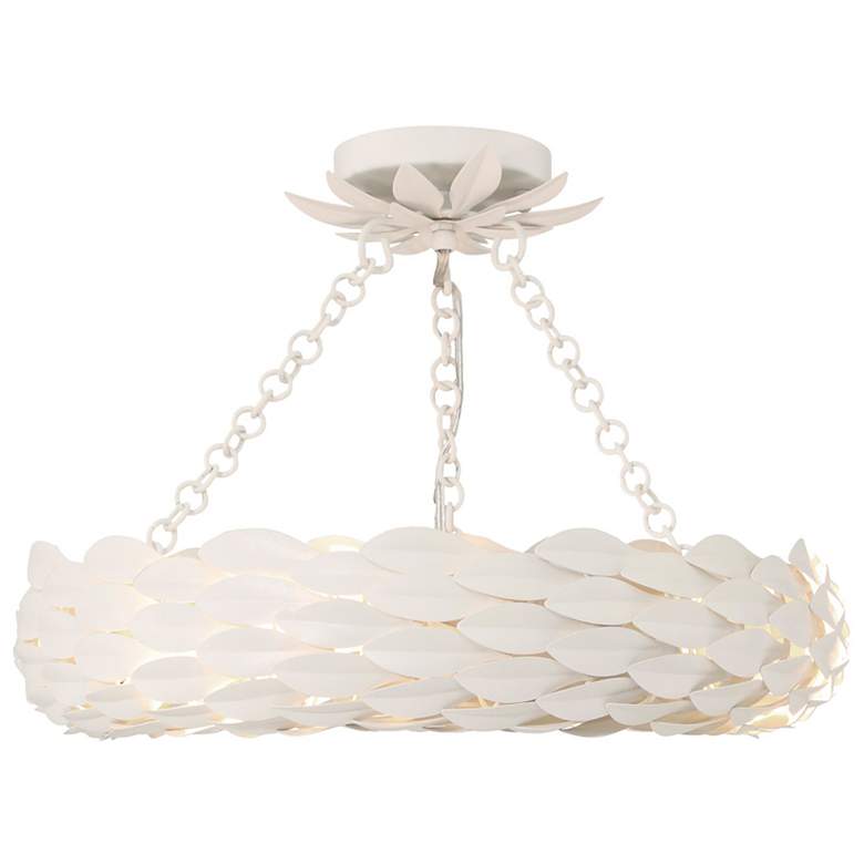 Image 2 Crystorama Broche 18" Wide Matte White LED Ceiling Light