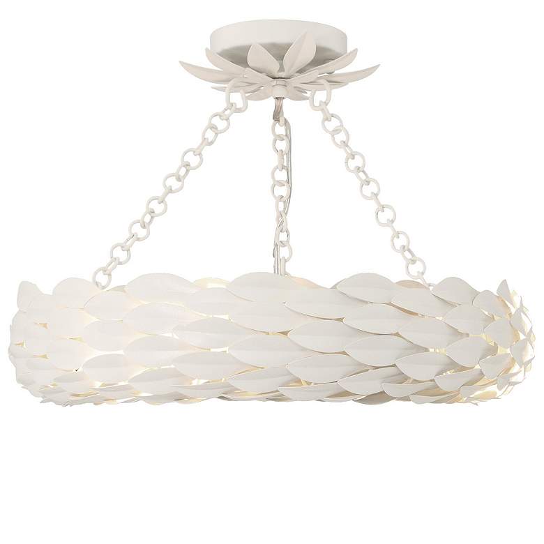 Image 4 Crystorama Broche 18" Wide Matte White LED Ceiling Light more views