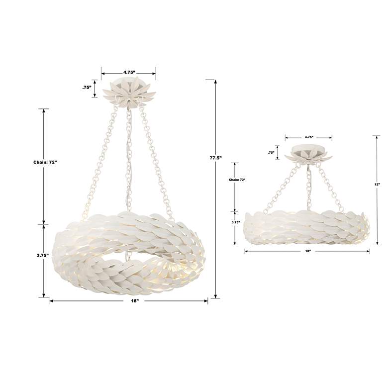 Image 7 Crystorama Broche 18" Wide Matte White LED Ceiling Light more views