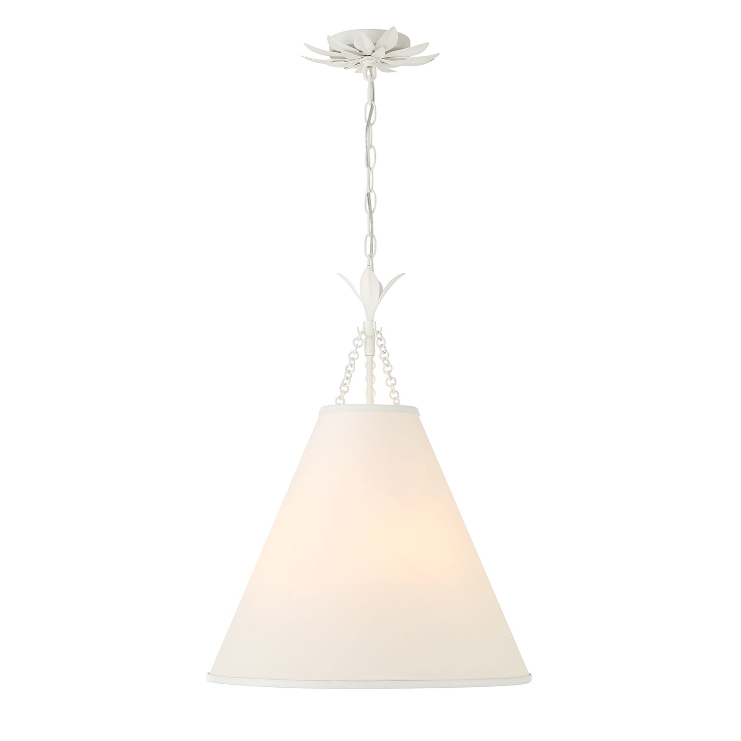 Image 4 Crystorama Broche 18" Wide Matte White Pendant Light more views